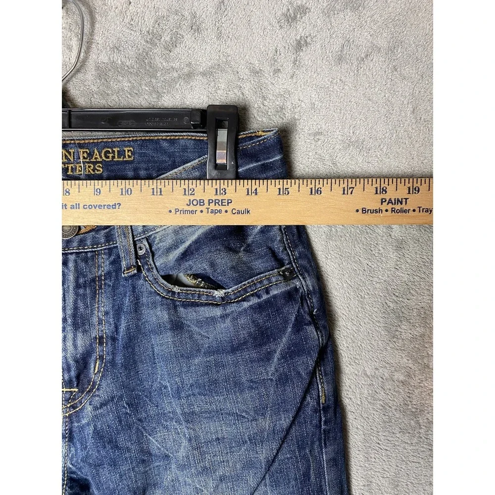 American Eagle Mens 28x32 Slim Straight Blue Denim Jeans